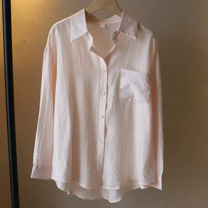 023 Slim-fit Women's Large-Sized Shirt with Long Sleeves for Sun Protection