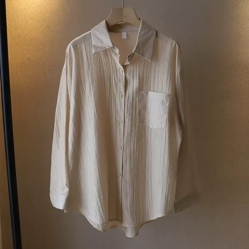 023 Slim-fit Women's Large-Sized Shirt with Long Sleeves for Sun Protection