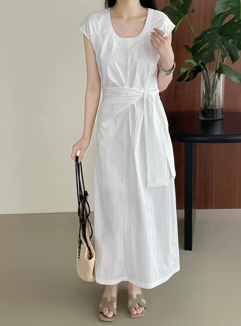 260 Ladies' A-line Dress - Loose Fit for Slimming Effect - Skirt with Slit and V-Neck Top