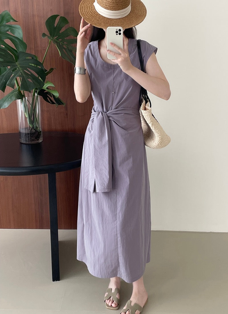 260 Ladies' A-line Dress - Loose Fit for Slimming Effect - Skirt with Slit and V-Neck Top