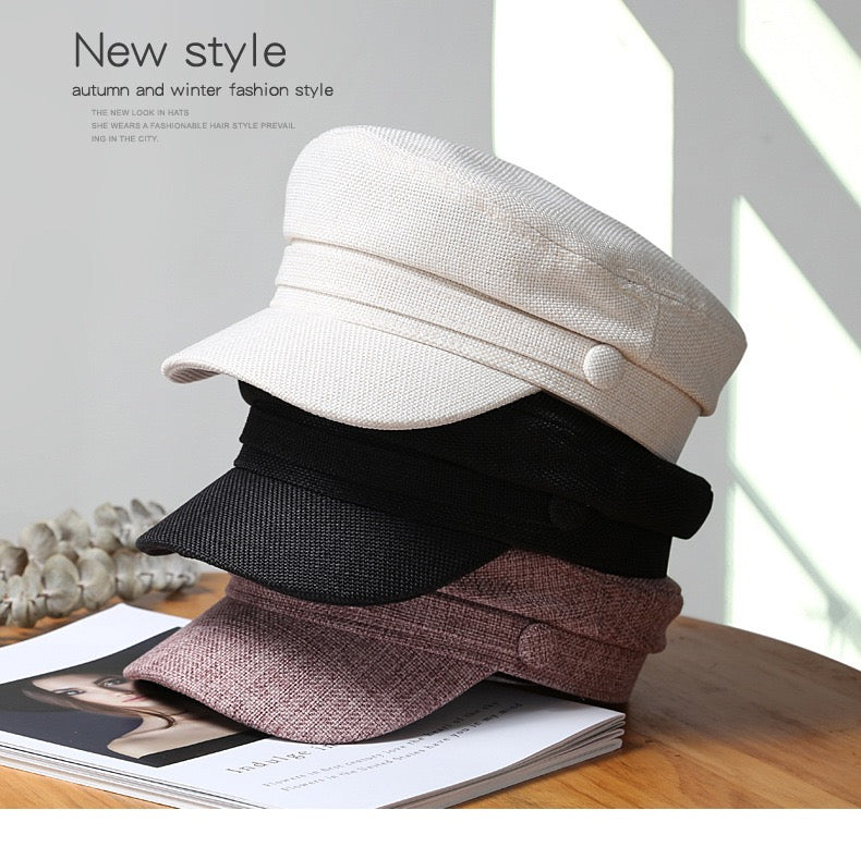 542 Spring/Summer Bowler Hat Women's Fashion Stylish Versatile Autumn/Winter Octagonal Outdoor Casual Sun Protection